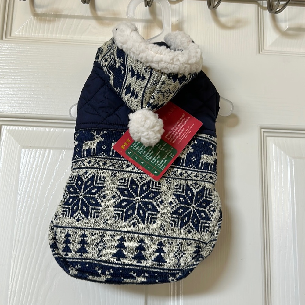 Pet Apparel Dog Sherpa Winter Christmas Hoodie Jacket